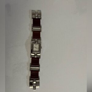 Fossil Silver and Brown Watch with Polished Metal Links